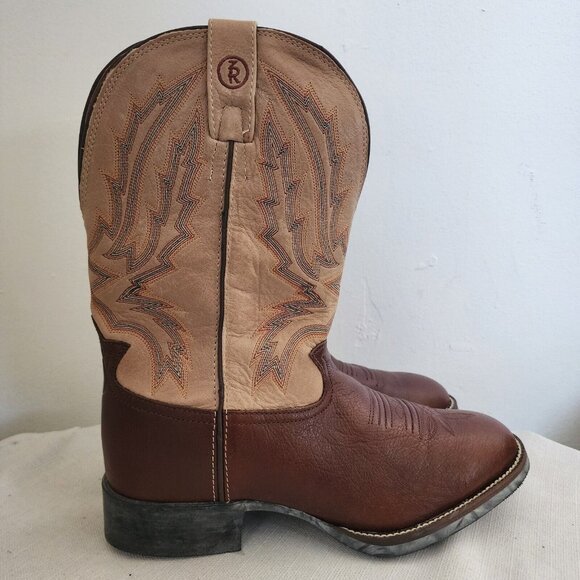 Tony Lama Brown Boots Size 8.5 D RR1111 Round Toe